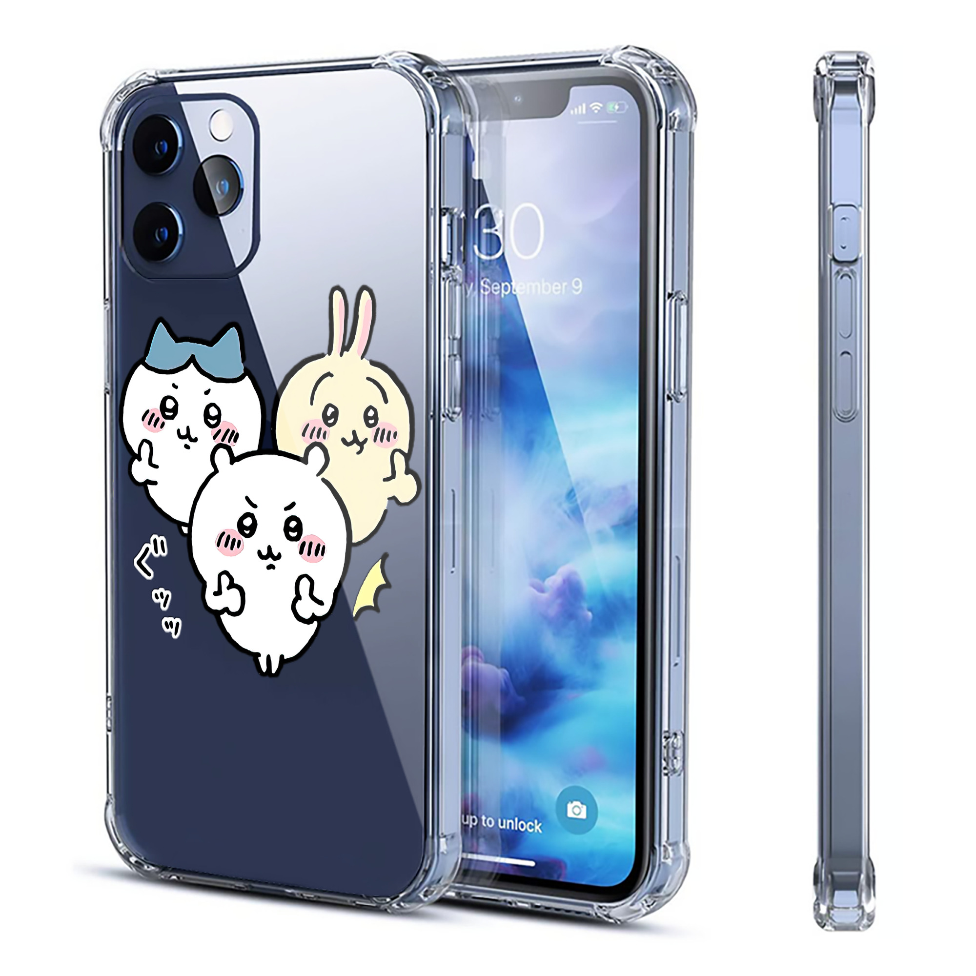 （画像用） ちいかわ うさぎ Chii-kawa usagi 【iPhone 12シリーズ対応】透明スマホケース（クリアソフトケース）